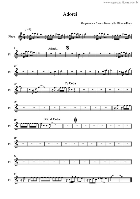 Partitura da música Adorei