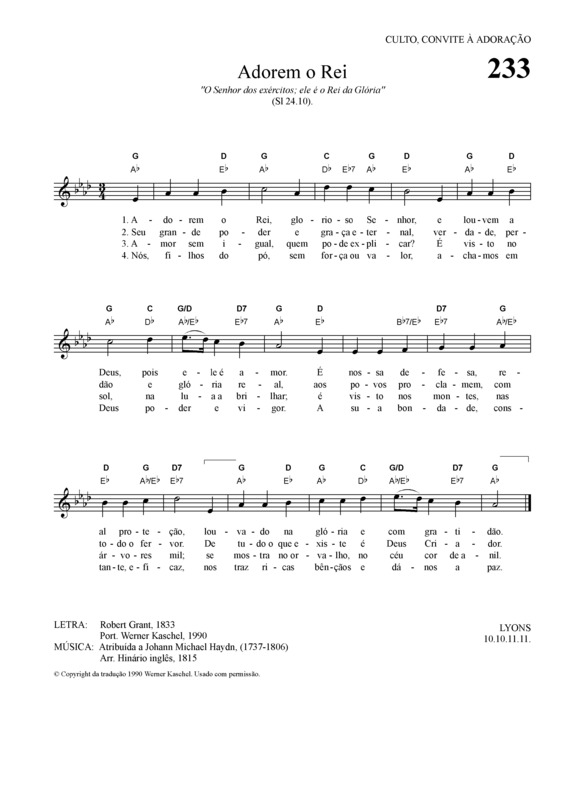 Partitura da música Adorem O Rei