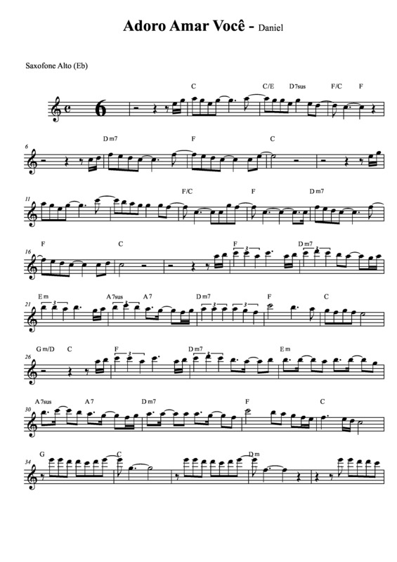 Partitura da música Adoro Amar Você