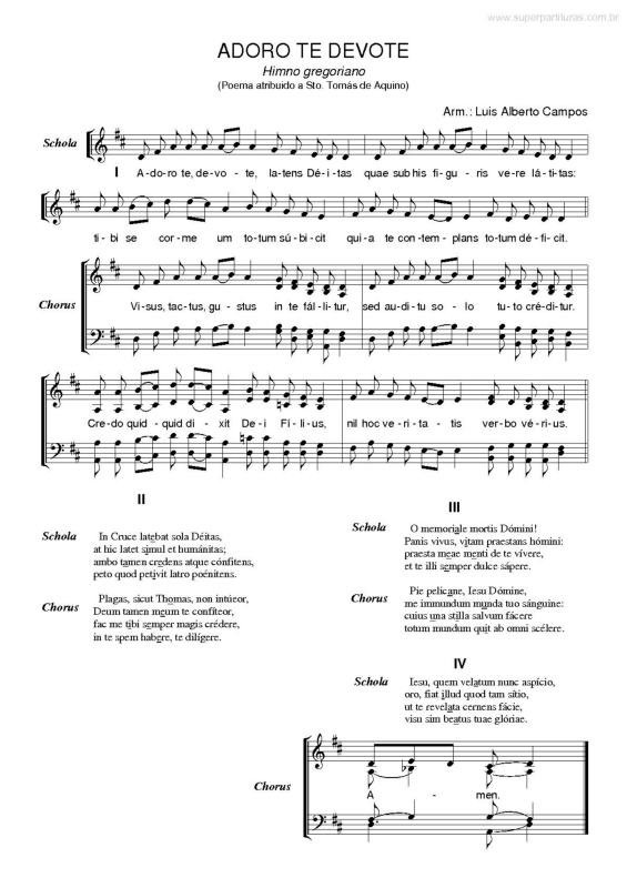 Partitura da música Adoro Te Devote