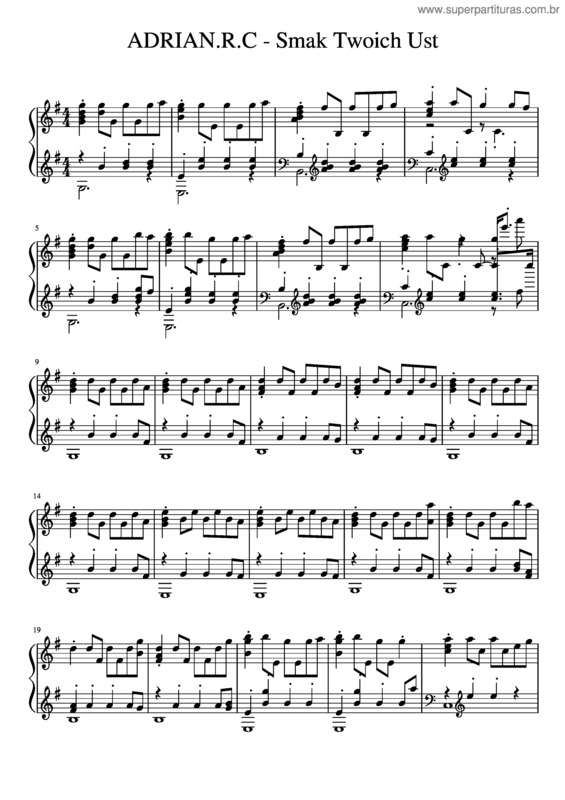 Partitura da música Adrian R C Smak Twoich Ust v.3