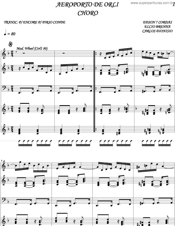 Partitura da música Aeroporto De Orli