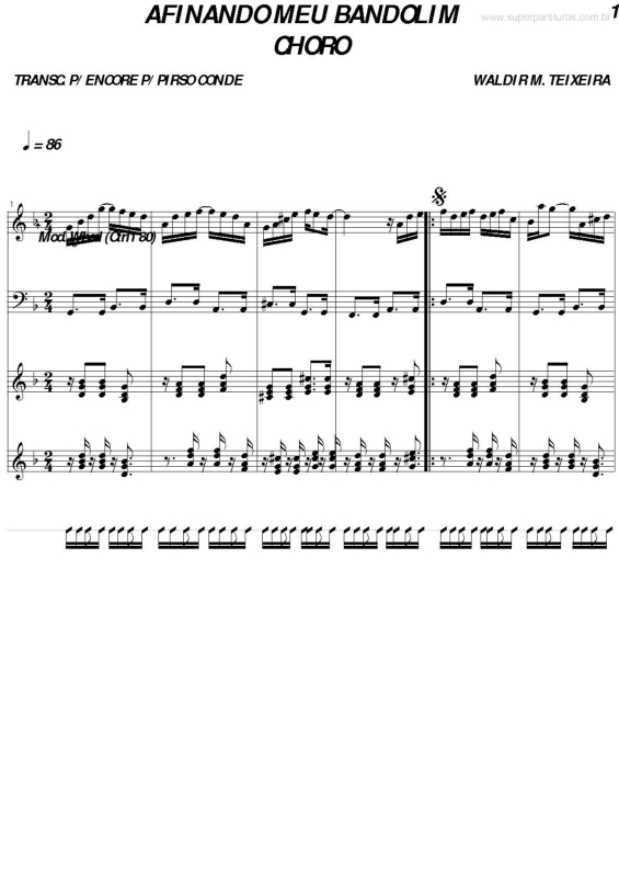 Partitura da música Afinando meu Bandolim