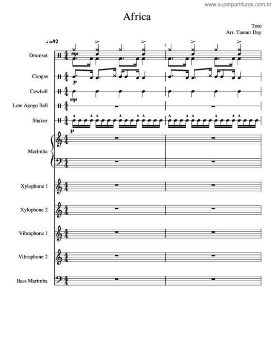 Partitura da música Africa – Toto v.3