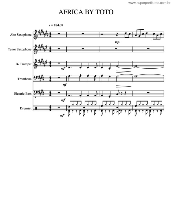 Partitura da música Africa v.10
