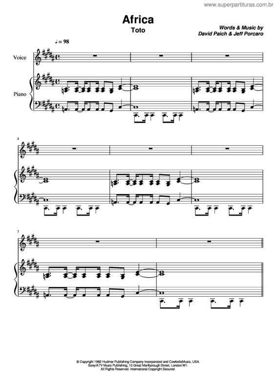 Partitura da música Africa v.13