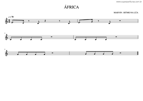 Partitura da música África v.14