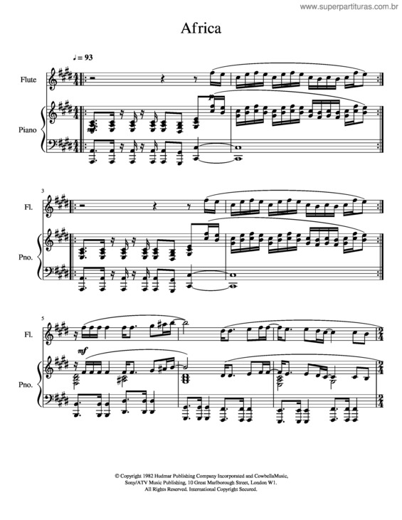 Partitura da música Africa v.7