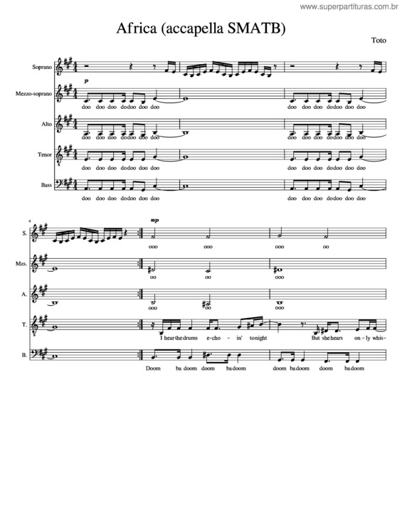 Partitura da música Africa v.9