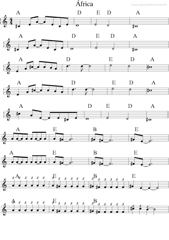 Partitura da música África