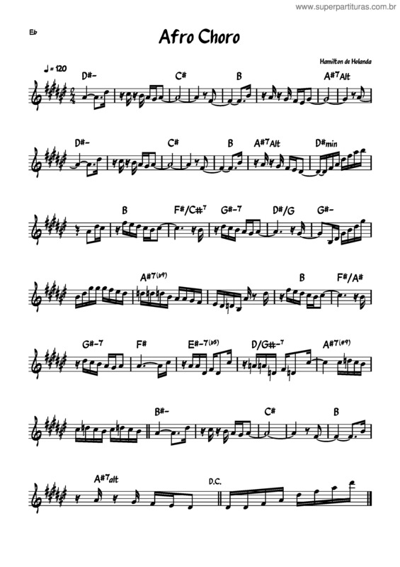 Partitura da música Afro Choro