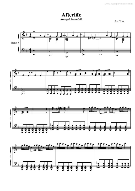 Partitura da música Afterlife