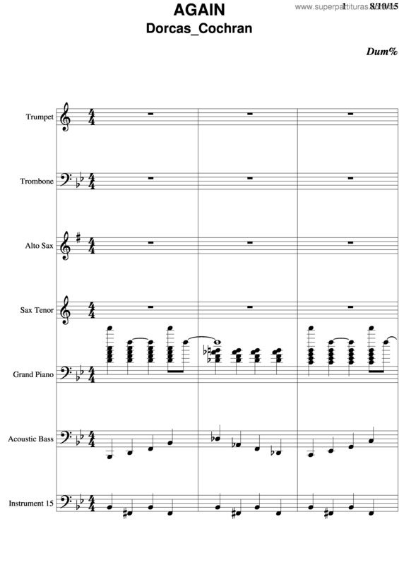 Partitura da música Again v.3