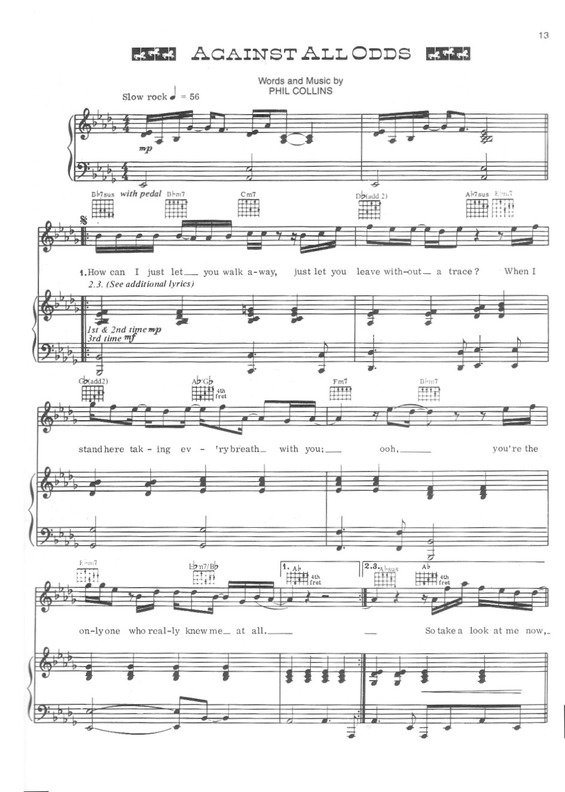 Partitura da música Against All Odds v.5