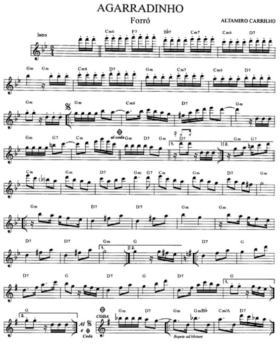 Partitura da música Agarradinho v.2