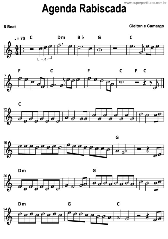 Partitura da música Agenda Rabiscada