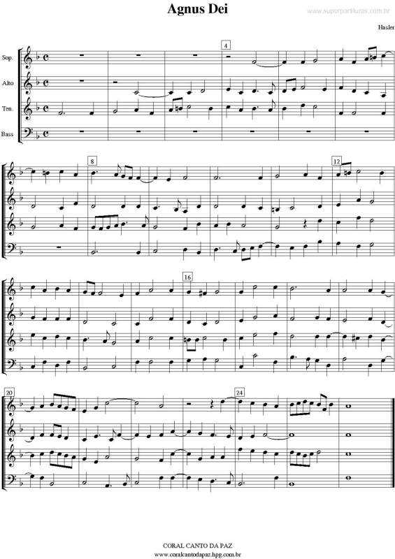 Partitura da música Agnus Dei 2