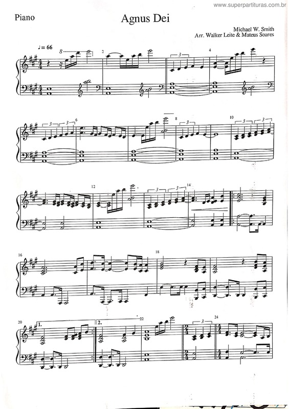 Partitura da música Agnus Dei v.12