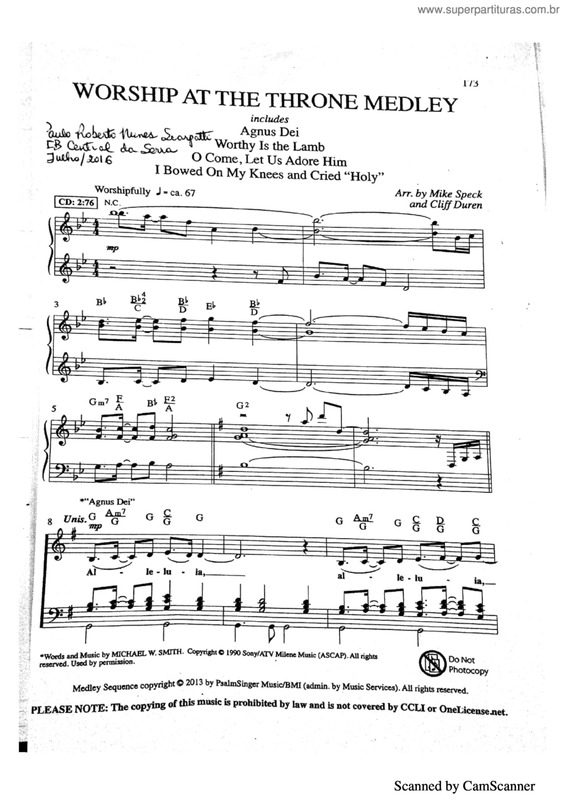 Partitura da música Agnus Dei v.13