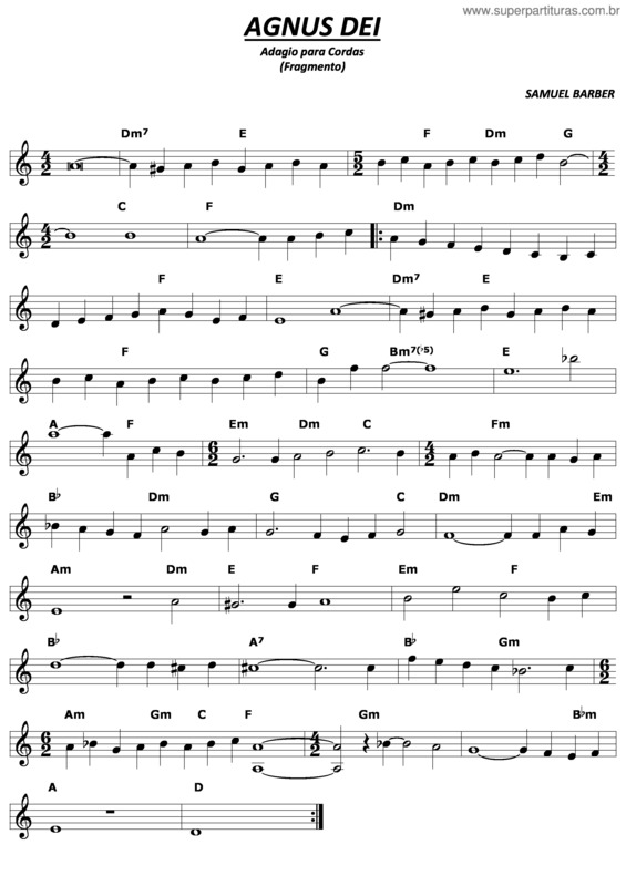 Partitura da música Agnus Dei v.14