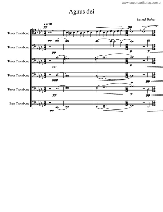Partitura da música Agnus Dei v.19