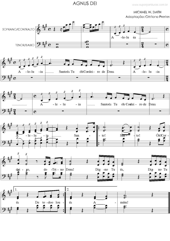 Partitura da música Agnus Dei v.2