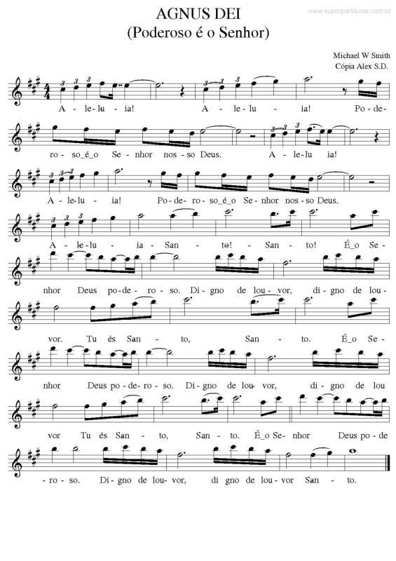 Partitura da música Agnus Dei v.4