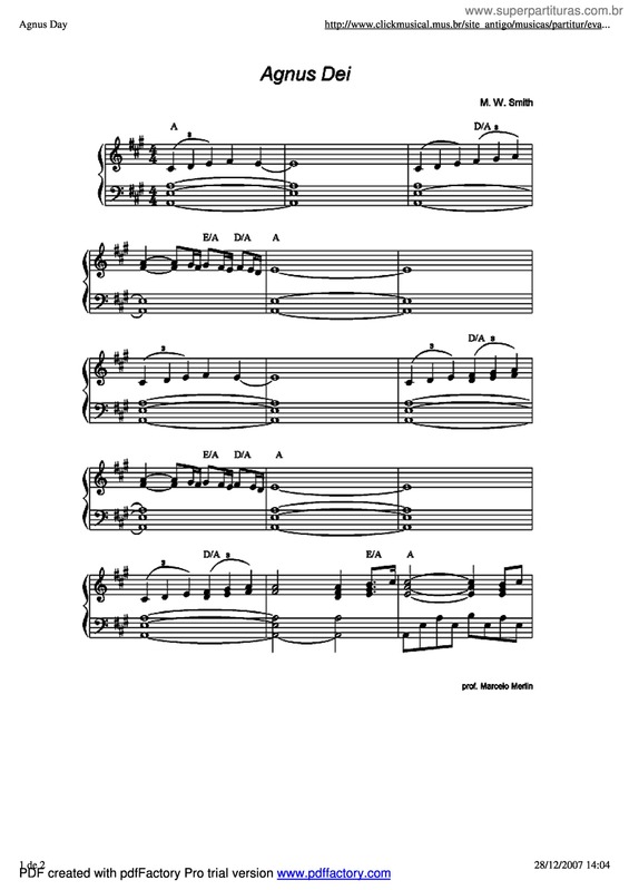 Partitura da música Agnus Dei v.6