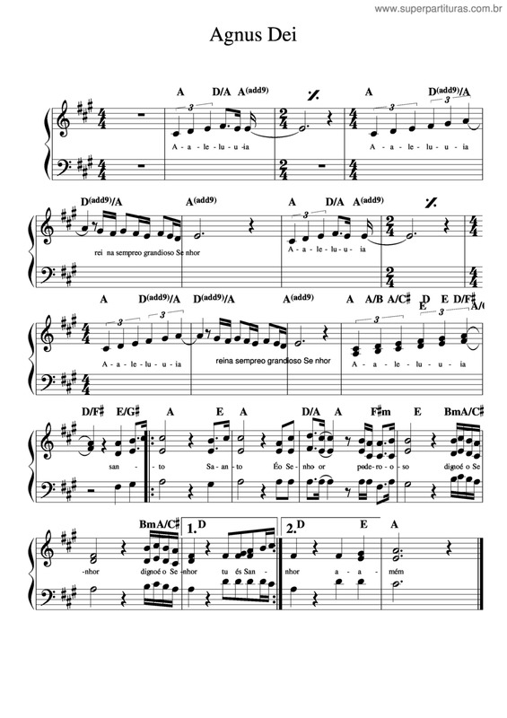 Partitura da música Agnus Dei v.9