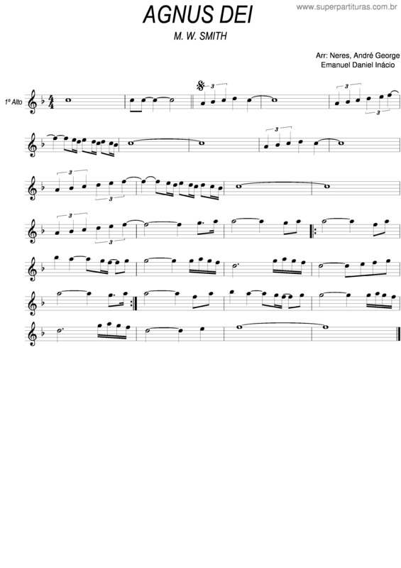 Partitura da música Agnus Dey