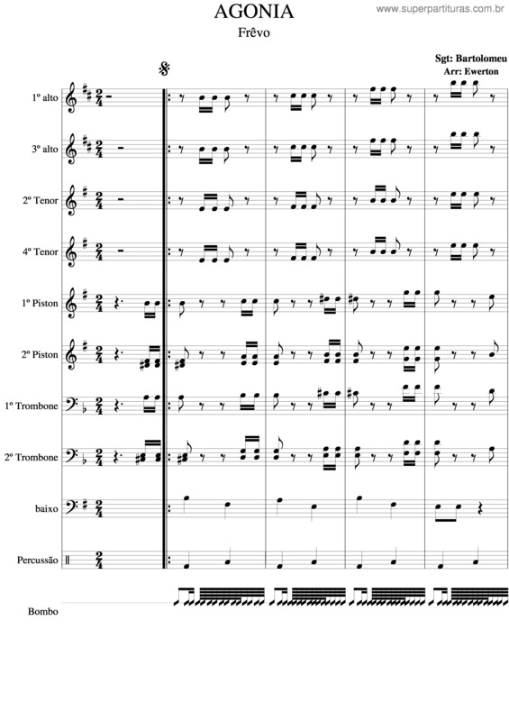 Partitura da música Agonia