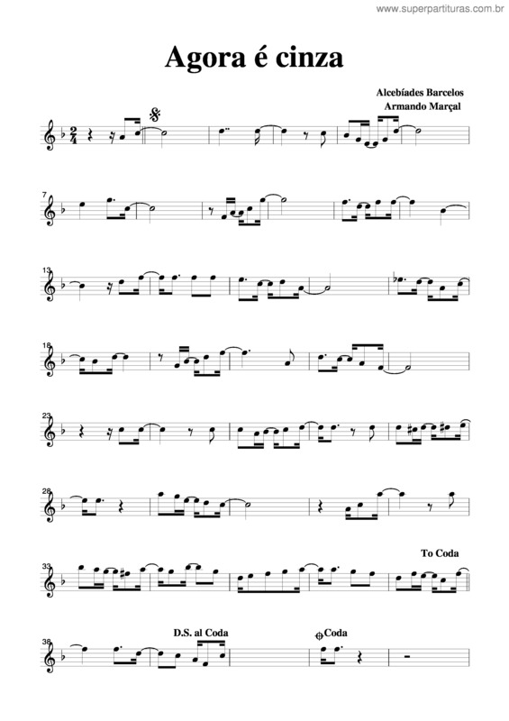 Partitura da música Agora É Cinza