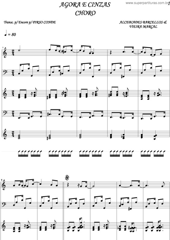 Partitura da música Agora É Cinzas