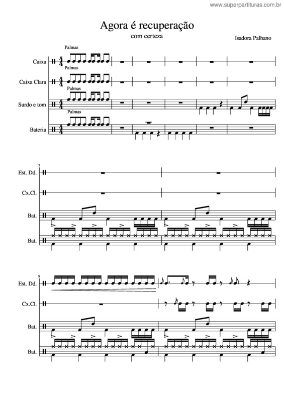 Partitura da música Agora É Recuperação