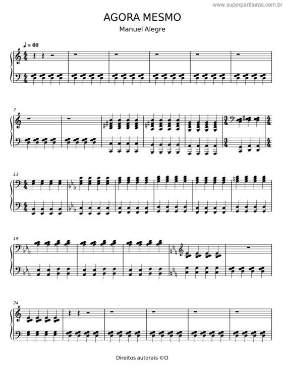 Partitura da música Agora Mesmo