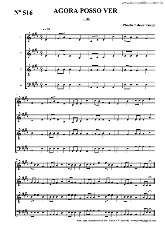 Partitura da música Agora Posso Ver