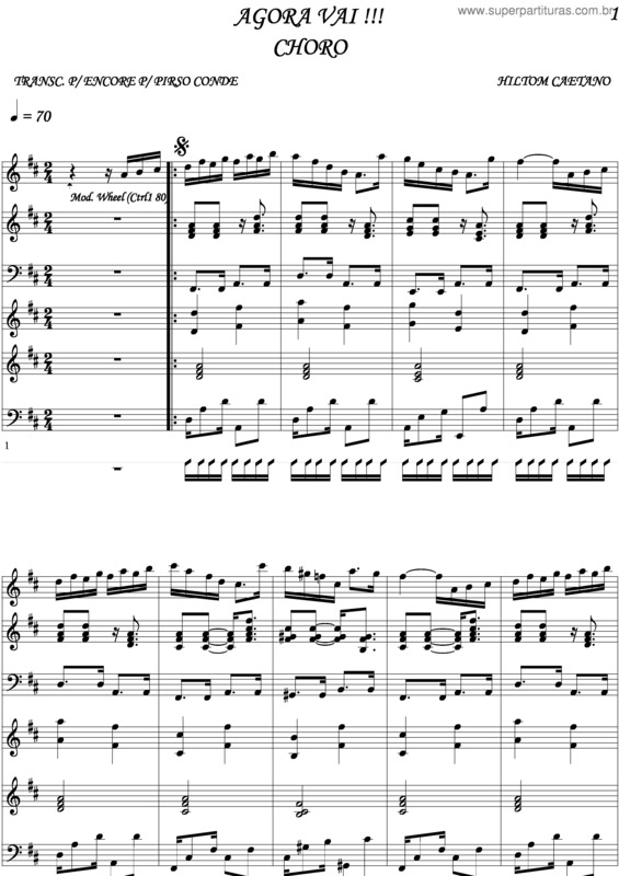 Partitura da música Agora Vai