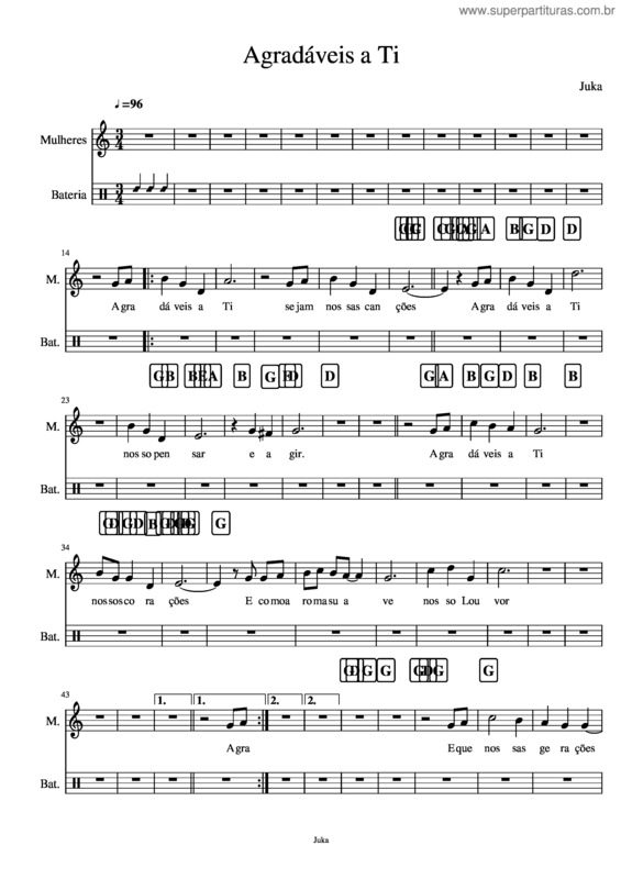 Partitura da música Agradáveis A Ti – Mulheres