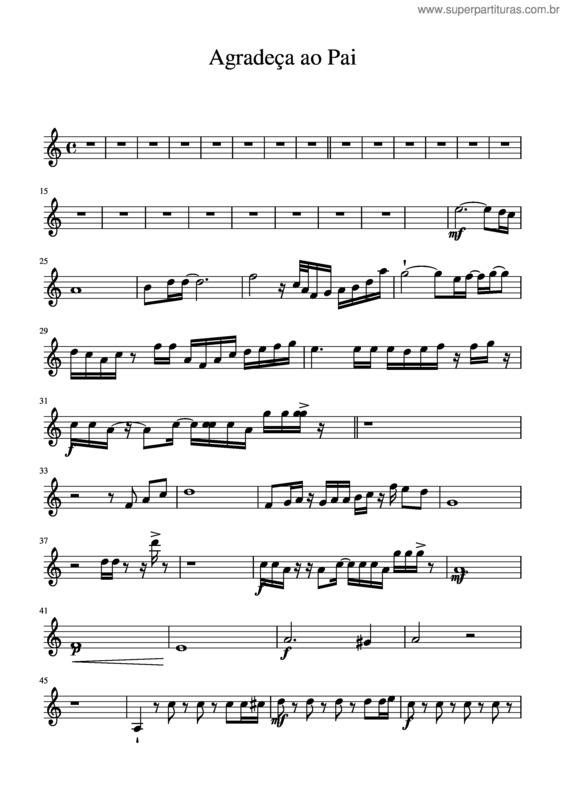 Partitura da música Agradeça Ao Pai