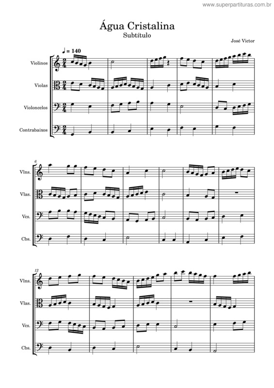 Partitura da música Água Cristalina v.2