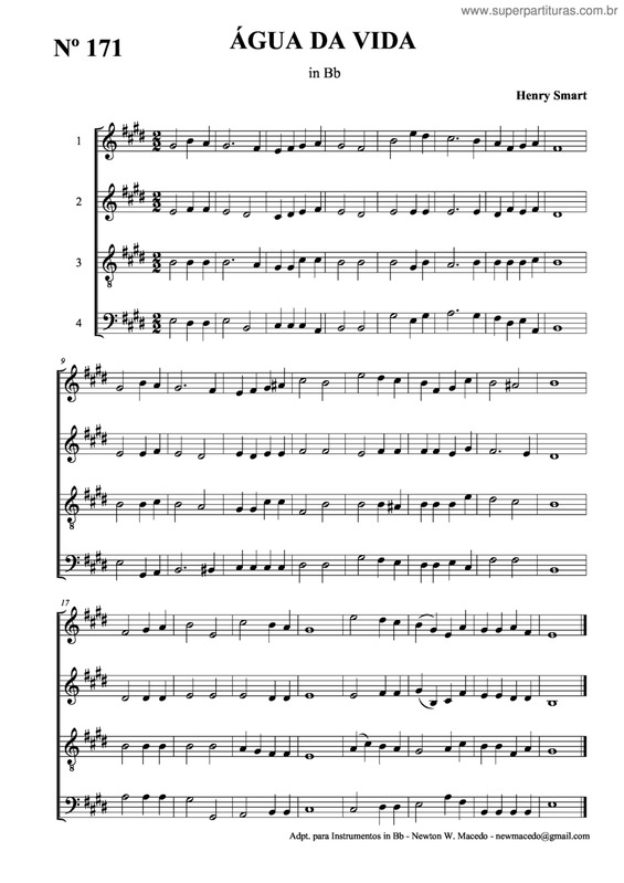 Partitura da música Água Da Vida v.2