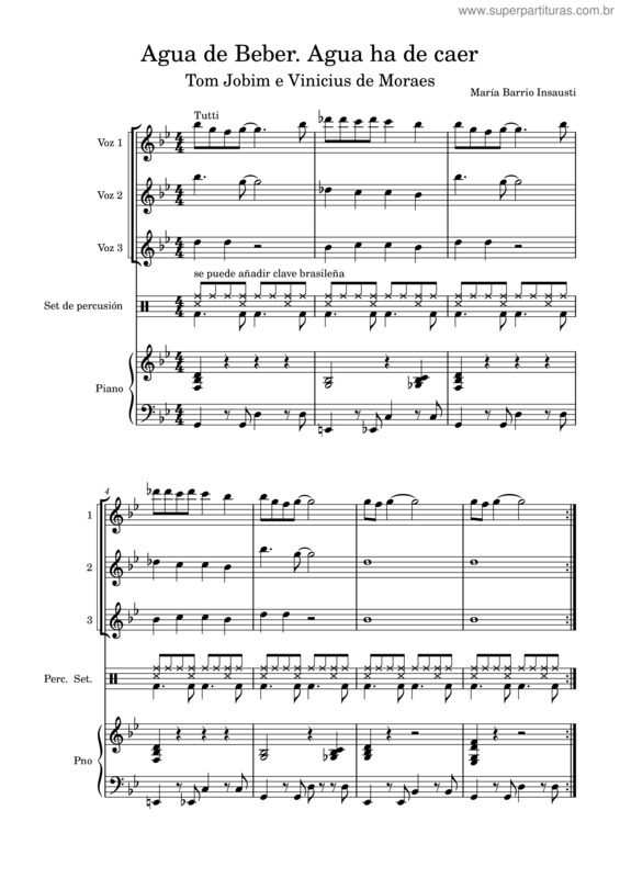 Partitura da música Agua De Beber – Antônio Carlos Jobim v.8