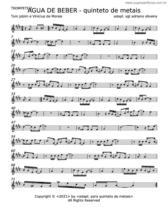 Partitura da música Água De Beber – Tom Jobim E Vinícius De Moraes v.4