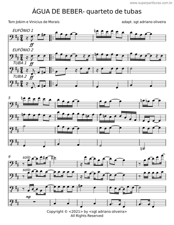 Partitura da música Água De Beber – Tom Jobim E Vinícius De Moraes v.6