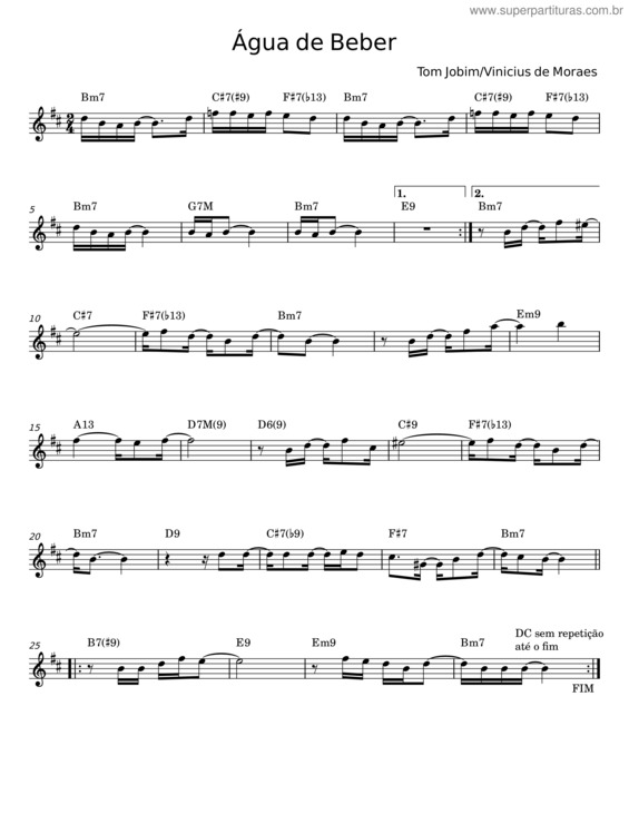 Partitura da música Água De Beber – Tom Jobim E Vinícius De Moraes v.7