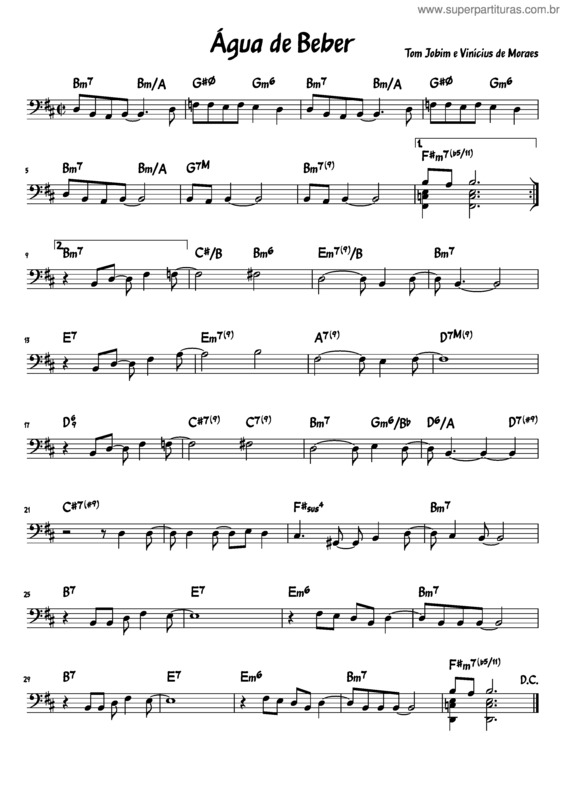 Partitura da música Água De Beber – Violoncelo
