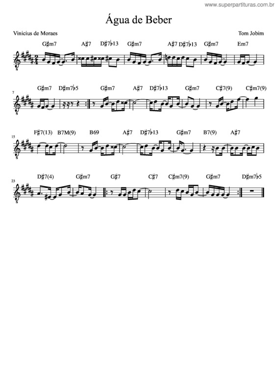 Partitura da música Água De Beber v.19