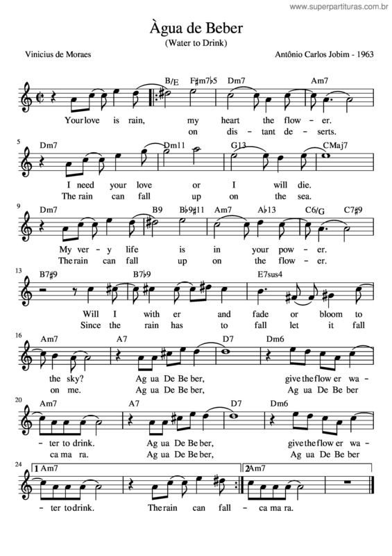 Partitura da música Agua De Beber v.25