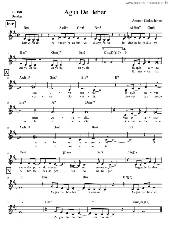 Partitura da música Agua De Beber v.28