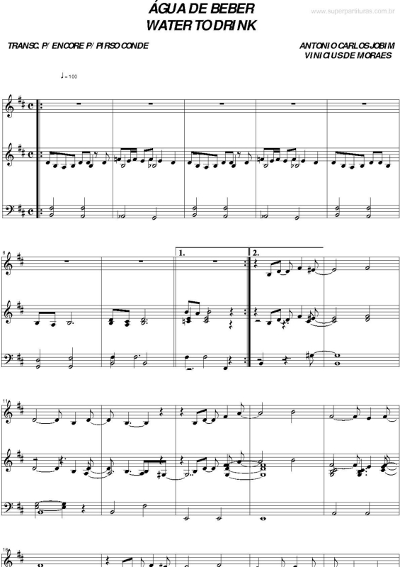 Partitura da música Água de Beber v.3